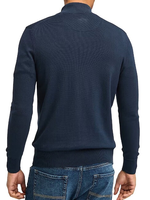 WILLIAMS RIVER Pull zipp&eacute; saphir fonc&eacute;/denim fonc&eacute; - Pulls pour hommes
