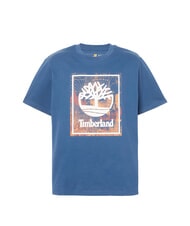 TIMBERLAND FRONT SEASONAL STACK T-shirt en coton oc&eacute;an - T-shirt - 3