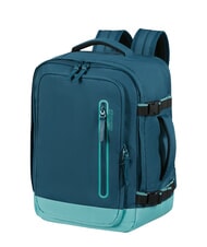 AMERICAN TOURISTER TAKE2CABIN S/M Ryanair ok sac &agrave; dos sous le si&egrave;ge bleu marine/turquoise poussi&eacute;reux - Sacs &agrave; dos pour l'&Eacute;cole & les Loisirs - 3