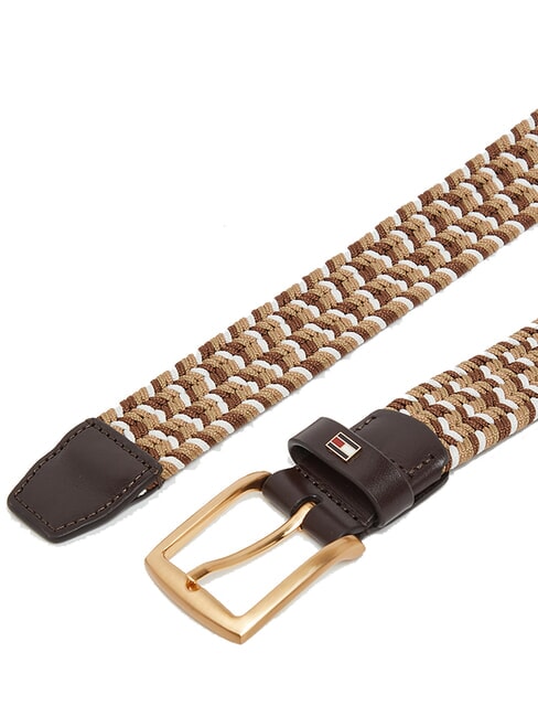 DENTON ceinture &eacute;lastique tress&eacute;e caf&eacute; en grains - Ceintures