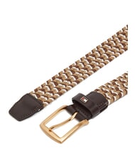 TOMMY HILFIGER DENTON ceinture &eacute;lastique tress&eacute;e caf&eacute; en grains - Ceintures - 3
