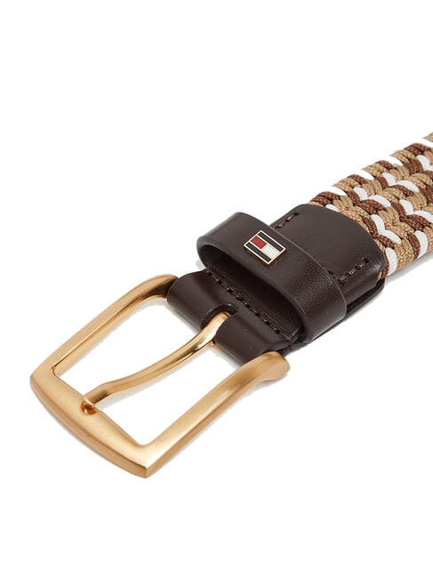 DENTON ceinture &eacute;lastique tress&eacute;e caf&eacute; en grains - Ceintures