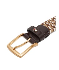TOMMY HILFIGER DENTON ceinture &eacute;lastique tress&eacute;e caf&eacute; en grains - Ceintures - 4