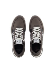 ARMANI EXCHANGE DUSSELDORF Baskets Homme Gris mouette fonc&eacute; + bois flott&eacute; + noir - Chaussures Homme - 4