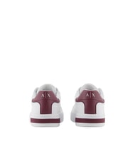 ARMANI EXCHANGE A|X Baskets en cuir blanc optique + rainure - Chaussures Femme - 3