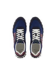 ARMANI EXCHANGE DROP MICROSUEDE Baskets avec logo contrast&eacute; marine fonc&eacute; + bleu marine + grenade - Chaussures Homme - 4