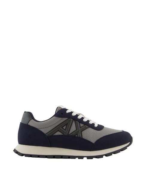 DROP MICROSUEDE Baskets avec logo contrast&eacute; bleu marine fonc&eacute; + gris + chim&egrave;re - Chaussures Homme