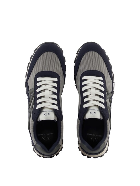 DROP MICROSUEDE Baskets avec logo contrast&eacute; bleu marine fonc&eacute; + gris + chim&egrave;re - Chaussures Homme