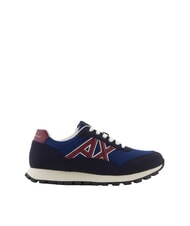 ARMANI EXCHANGE DROP MICROSUEDE Baskets avec logo contrast&eacute; marine fonc&eacute; + bleu marine + grenade - Chaussures Homme - 2