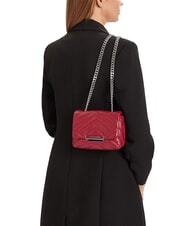 ARMANI EXCHANGE A|X MATELASSE Mini sac &agrave; bandouli&egrave;re dahlia rouge - Sacs pour Femme - 5