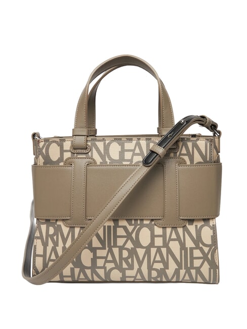 LOGO ALL OVER Petit sac avec bandouli&egrave;re sable sonore / basse brune - Sacs pour Femme