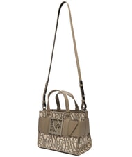 ARMANI EXCHANGE LOGO ALL OVER Petit sac avec bandouli&egrave;re sable sonore / basse brune - Sacs pour Femme - 3