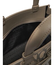 ARMANI EXCHANGE LOGO ALL OVER Petit sac avec bandouli&egrave;re sable sonore / basse brune - Sacs pour Femme - 4