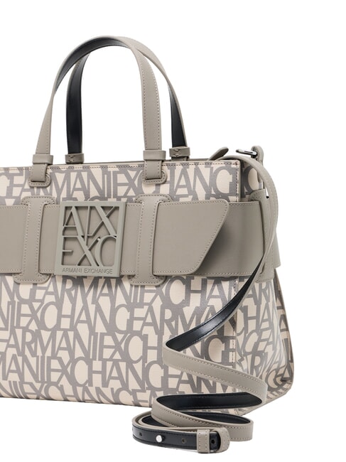 LOGO ALL OVER Sac &agrave; main avec bandouli&egrave;re sable sonore / basse brune - Sacs pour Femme