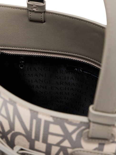 LOGO ALL OVER Sac &agrave; main avec bandouli&egrave;re sable sonore / basse brune - Sacs pour Femme