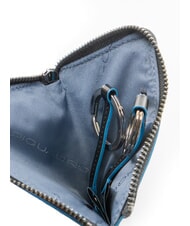 PIQUADRO BLUE SQUARE &Eacute;tui &agrave; cl&eacute;s en cuir bleu - Porte-cl&eacute;s - 3