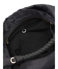 BORBONESE PLIE Sac bandouli&egrave;re Hobo noir fonc&eacute; - Sacs pour Femme - 4