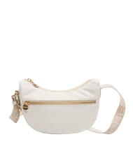 BORBONESE HOBO LUNA MINI ECO LINE Sac d'&eacute;paule coton blanc - Sacs pour Femme - 3