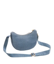BORBONESE HOBO LUNA MINI ECO LINE Sac d'&eacute;paule lapis bleu - Sacs pour Femme - 2
