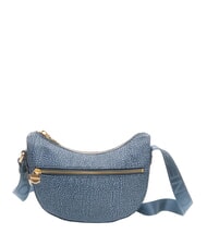 BORBONESE HOBO LUNA MINI ECO LINE Sac d'&eacute;paule lapis bleu - Sacs pour Femme - 3