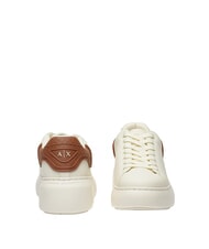 ARMANI EXCHANGE SUPER MINI-TUMBLED Baskets blanc cass&eacute; + coquille de noix de coco - Chaussures Femme - 4
