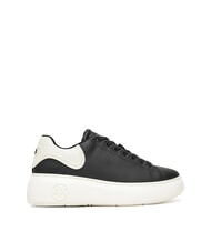 ARMANI EXCHANGE SUPER MINI-TUMBLED Baskets noir + blanc cass&eacute; - Chaussures Femme - 2