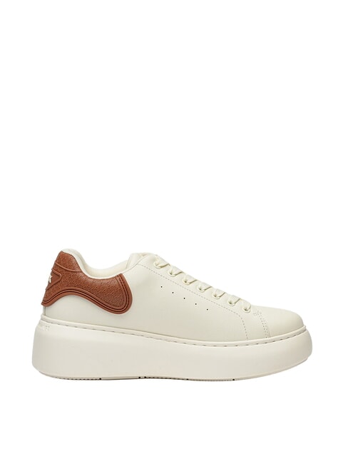 SUPER MINI-TUMBLED Baskets blanc cass&eacute; + coquille de noix de coco - Chaussures Femme