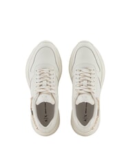 ARMANI EXCHANGE A|X Chain  Baskets en cuir blanc cass&eacute; + blanc cass&eacute; - Chaussures Femme - 4