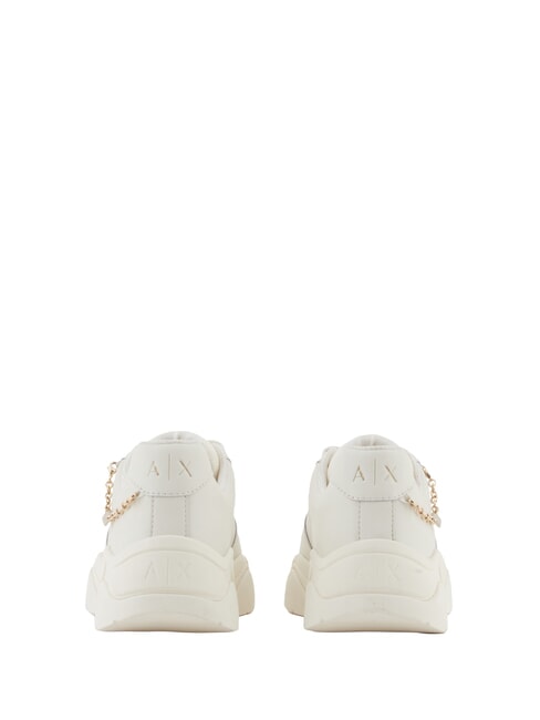 A|X Chain  Baskets en cuir blanc cass&eacute; + blanc cass&eacute; - Chaussures Femme