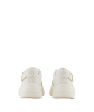 ARMANI EXCHANGE A|X Chain  Baskets en cuir blanc cass&eacute; + blanc cass&eacute; - Chaussures Femme - 3