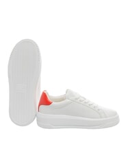 LOVE MOSCHINO ECLIPSE 50 Baskets en cuir blanc/rouge - Chaussures Femme - 5