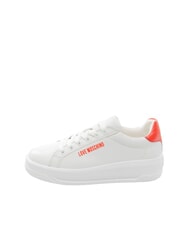 LOVE MOSCHINO ECLIPSE 50 Baskets en cuir blanc/rouge - Chaussures Femme - 2