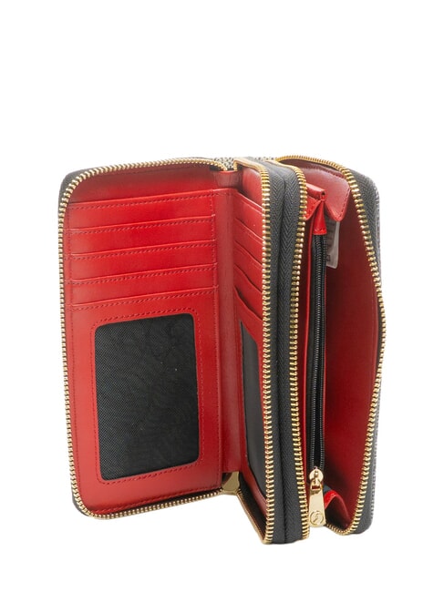 PLANETARIUM Grand portefeuille &agrave; double zip classique/corail - Portefeuilles Femme