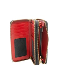 GATTINONI PLANETARIUM Grand portefeuille &agrave; double zip classique/corail - Portefeuilles Femme - 2