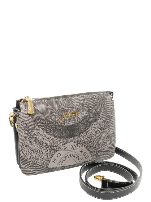 PLANETARIUM Sac &agrave; bandouli&egrave;re monochrome gris clair/noir - Sacs pour Femme