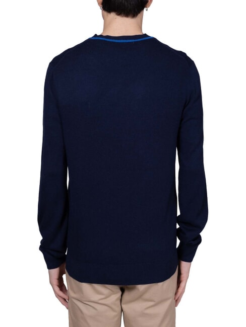 DONORI pull en laine m&eacute;lang&eacute;e blu marine - Pulls pour hommes
