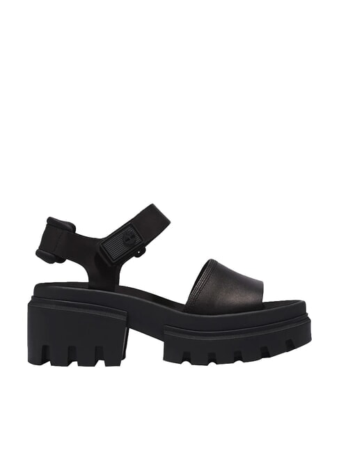 EVERLEIGH sandales compens&eacute;es NOIR - Chaussures Femme