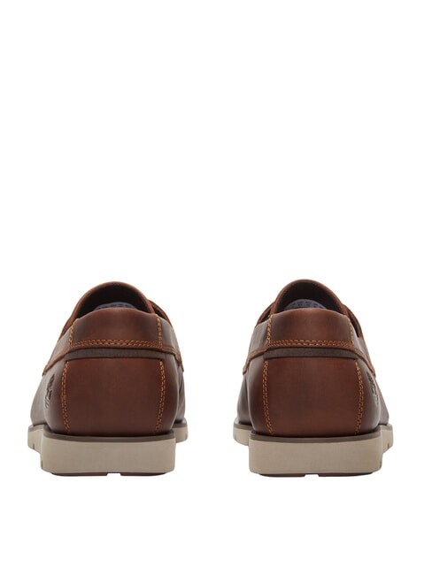 GRAFTON BAY chaussures de voile en cuir pleine fleur brun moyen - Chaussures Homme