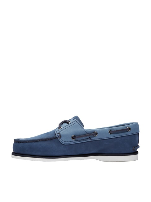 CLASSIC BOAT chaussures bateau en cuir nubuck bleu fonc&eacute; - Chaussures Homme