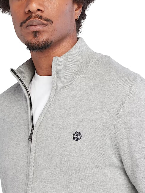 WILLIAMS RIVER Pull zipp&eacute; gris moyen chin&eacute; - Pulls pour hommes