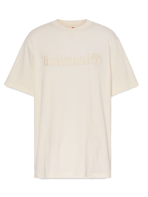 EMBROIDERY TONAL T-shirt en cotton fum&eacute;e blanche - T-shirt
