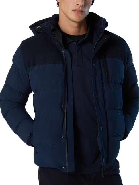 NORTH TECH veste &agrave; capuche bleu marine - Doudounes homme