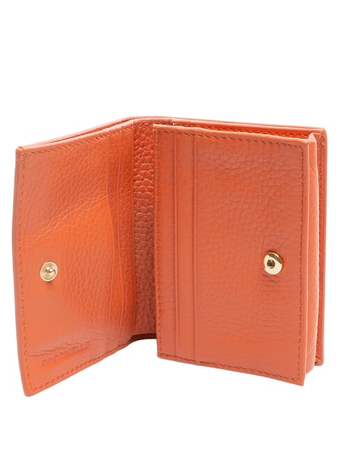 METALLIC SOFT Petit portefeuille en cuir rouge grenadine - Portefeuilles Femme