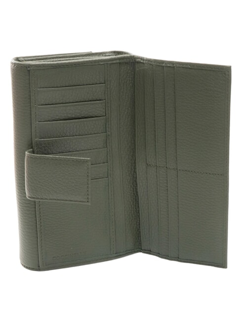 METALLIC SOFT Grand portefeuille en cuir algues - Portefeuilles Femme