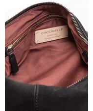 COCCINELLE ABIGAIL SUEDE B sac bandouli&egrave;re Noir - Sacs pour Femme - 4