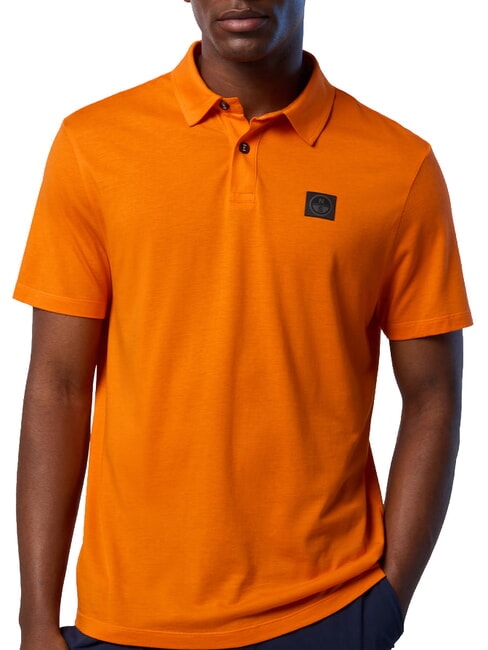 NORTH TECH polo &agrave; manches courtes papaye orange - chemise polo