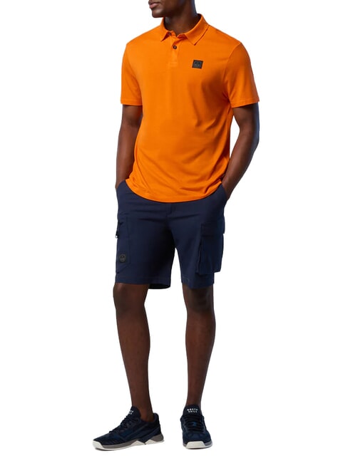 NORTH TECH polo &agrave; manches courtes papaye orange - chemise polo