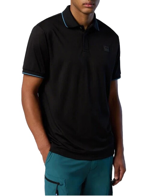 NORTH TECH polo d&eacute;contract&eacute; &agrave; manches courtes noir - chemise polo