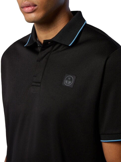 NORTH TECH polo d&eacute;contract&eacute; &agrave; manches courtes noir - chemise polo