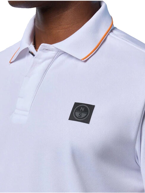 NORTH TECH polo d&eacute;contract&eacute; &agrave; manches courtes blanc - chemise polo
